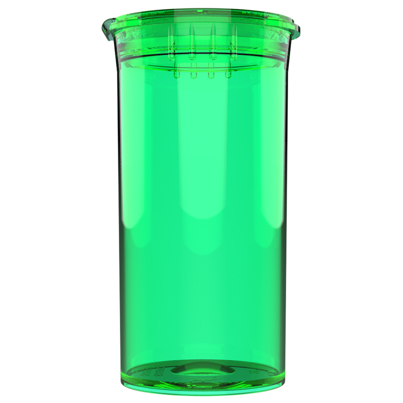13 Dram Dragon Chewer Translucent Green Pop Top CR Child Resistant Compliant Wholesale Packaging Storage Containers Bottles Jars 1 one gram cans near me USA translucent transparent 