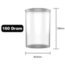 160 dram clear squeeze top pop 120 large big ounce CR child proof dragon chewer HL highlock wholesale bulk cheap packaging containers bottles vials size diagram template