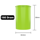 160 Dram Dragon Chewer Lime Green big large wide mouth Pop Top bottles containers vials diagram size template 1 ounce oz poptop cheap