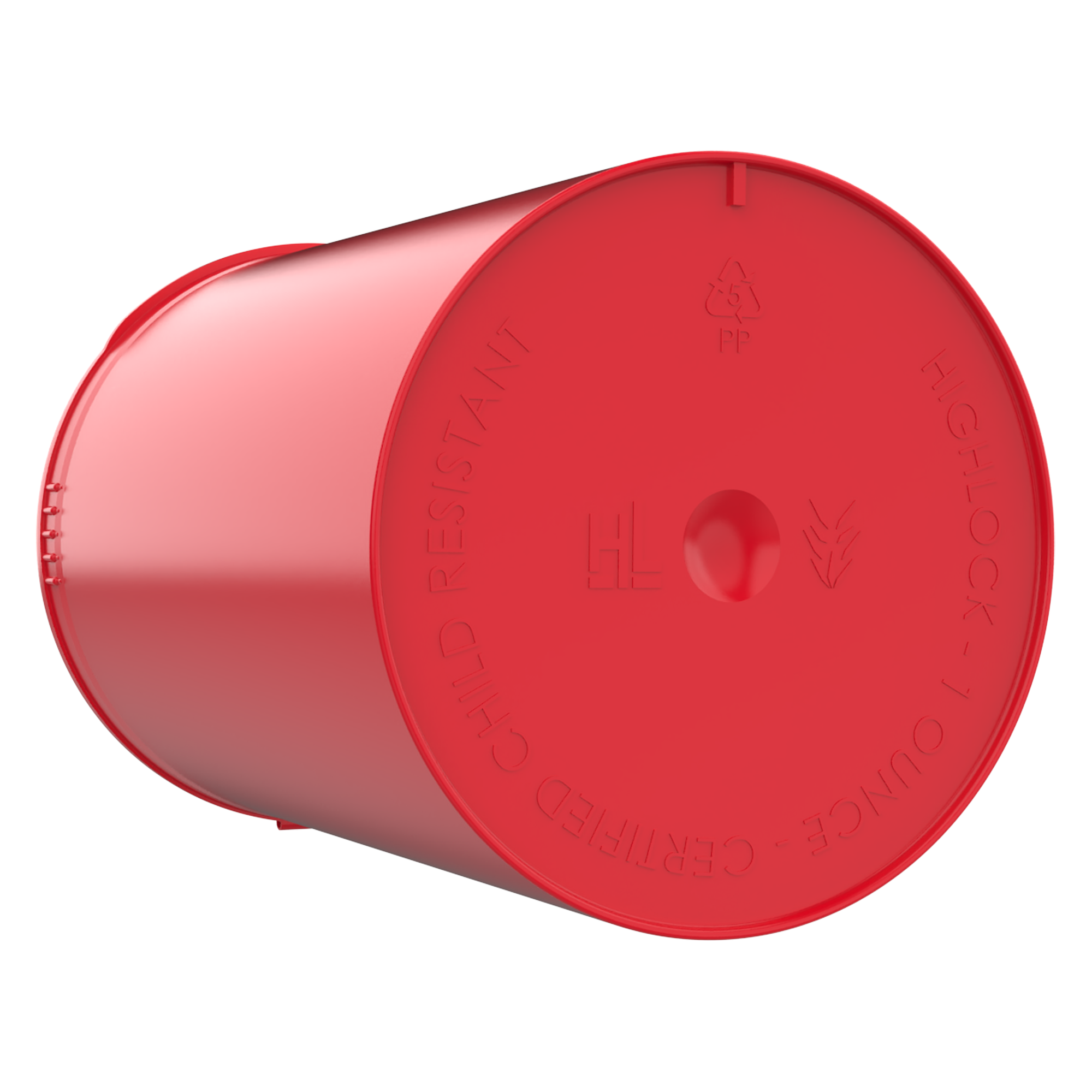 30 Dram Red Opaque Plastic Pop Top Container, 150/cs