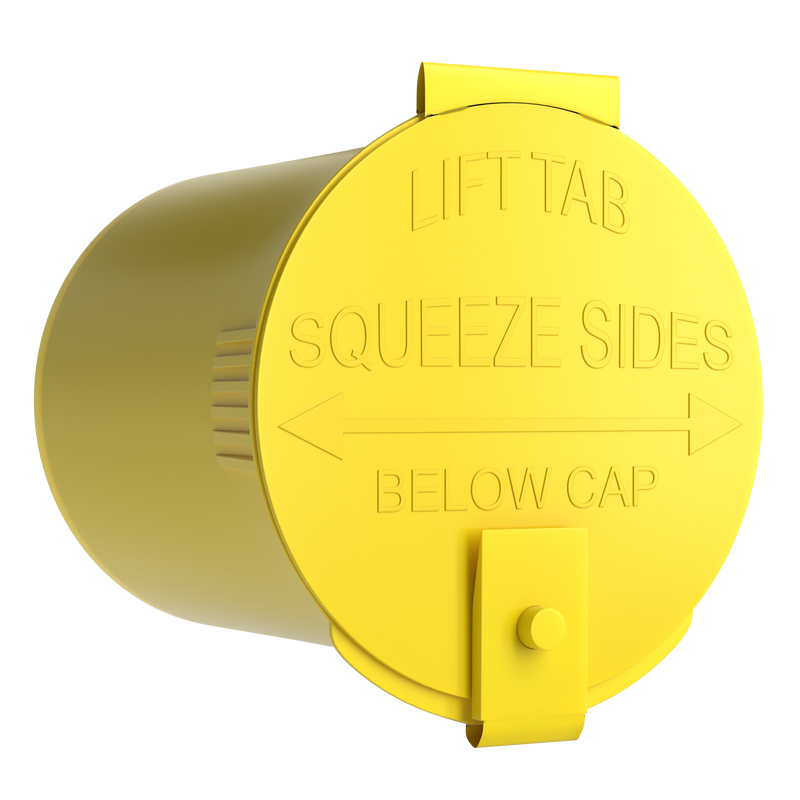 6 Dram Opaque Yellow Child Resistant Latch Top Pop Top Bottles (300 qty.)