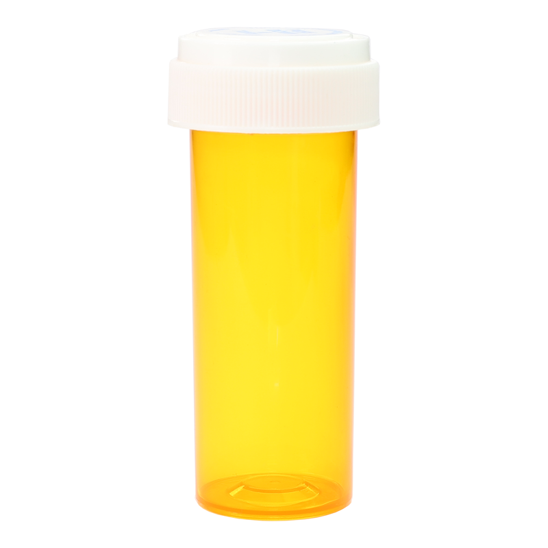 13 Dram Amber Reversible Cap Vials - Flip Top Container & Cap (275 qty.)
