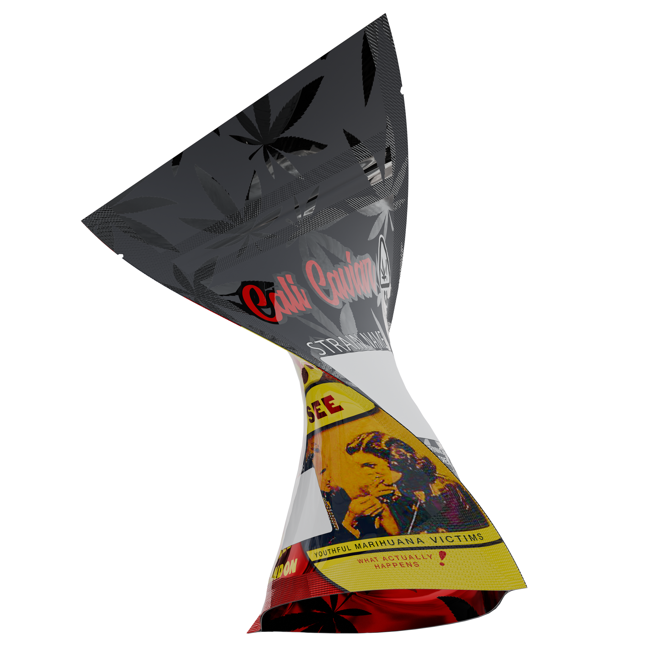 1/8th 3.5g 8th Madness Cali Caviar Red Designer Custom Printed Mylar Bags (100 qty.) - Dragon Chewer