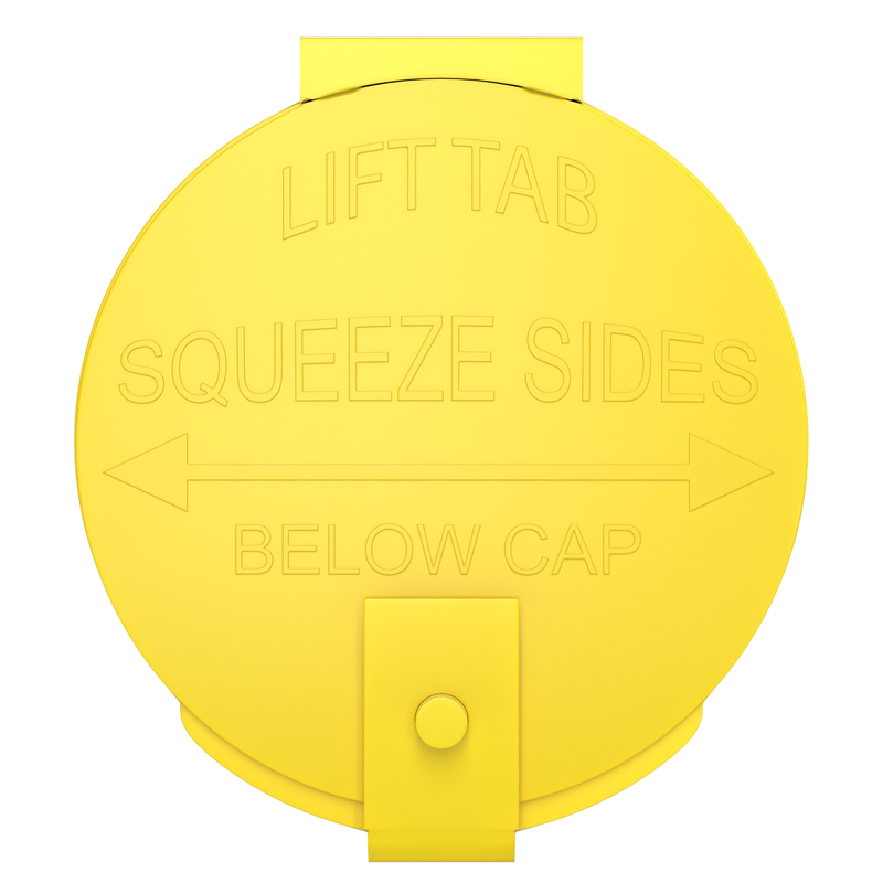 6 Dram Opaque Yellow Child Resistant Latch Top Pop Top Bottles (300 qty.)