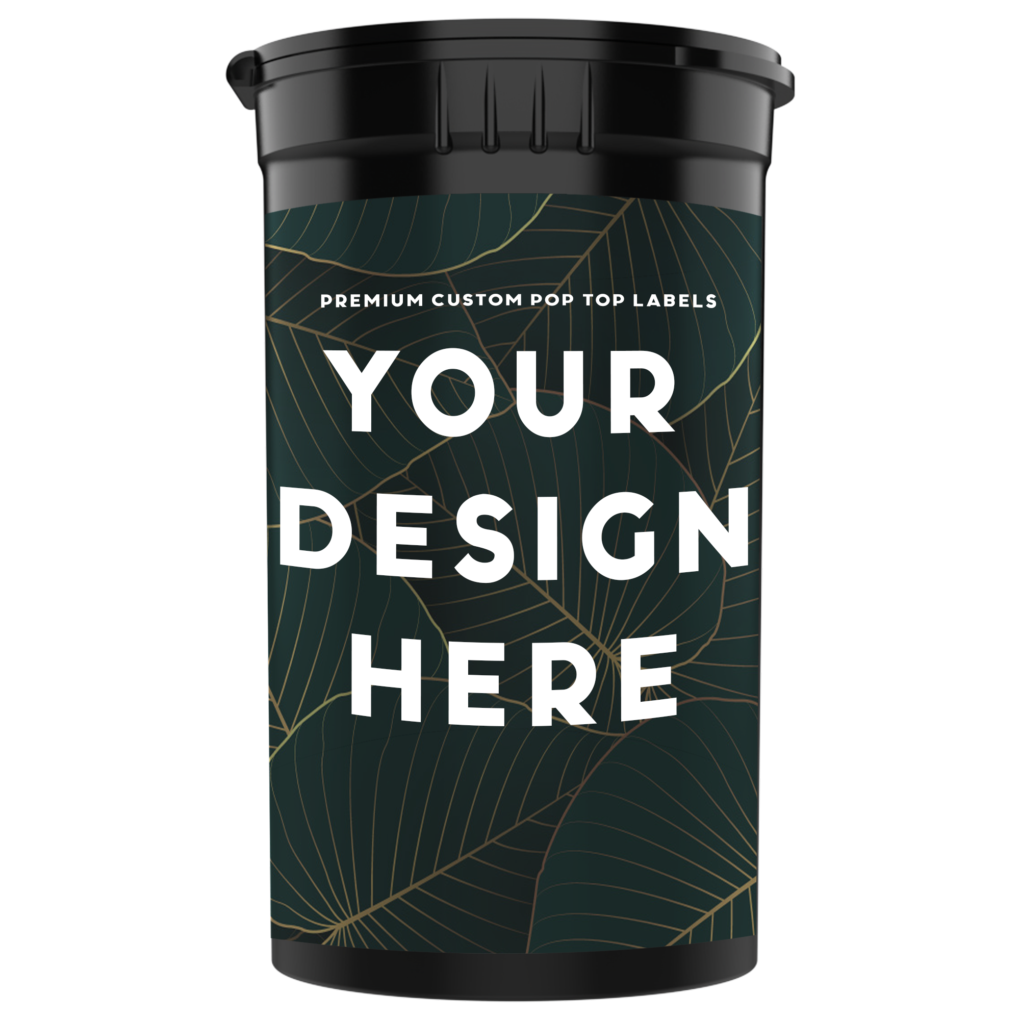 19 Dram Pop Top CR Container Premium Custom Labels (2,500 qty.) - USA MADE - Dragon Chewer