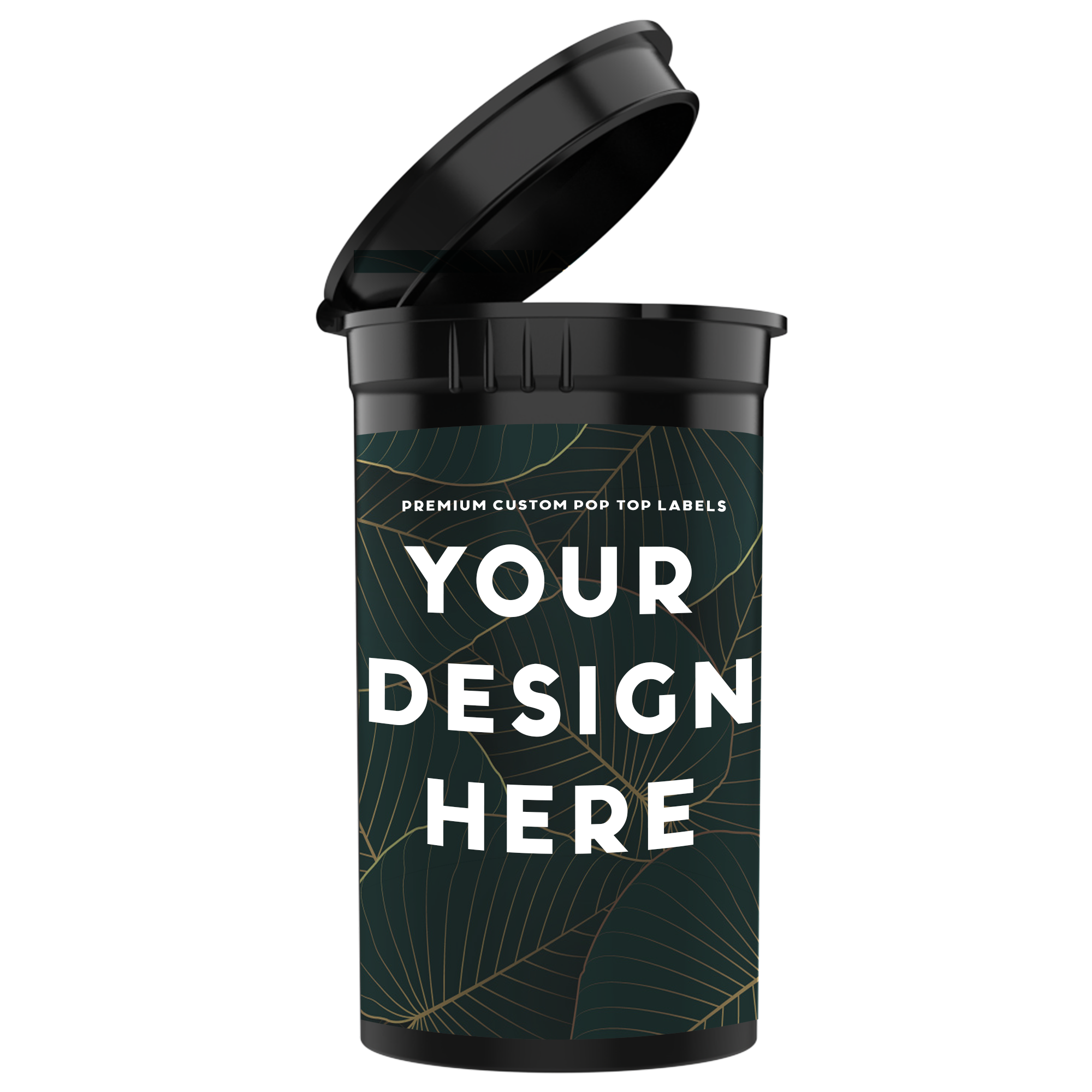 19 Dram Pop Top CR Container Premium Custom Labels (2,500 qty.) - USA MADE - Dragon Chewer