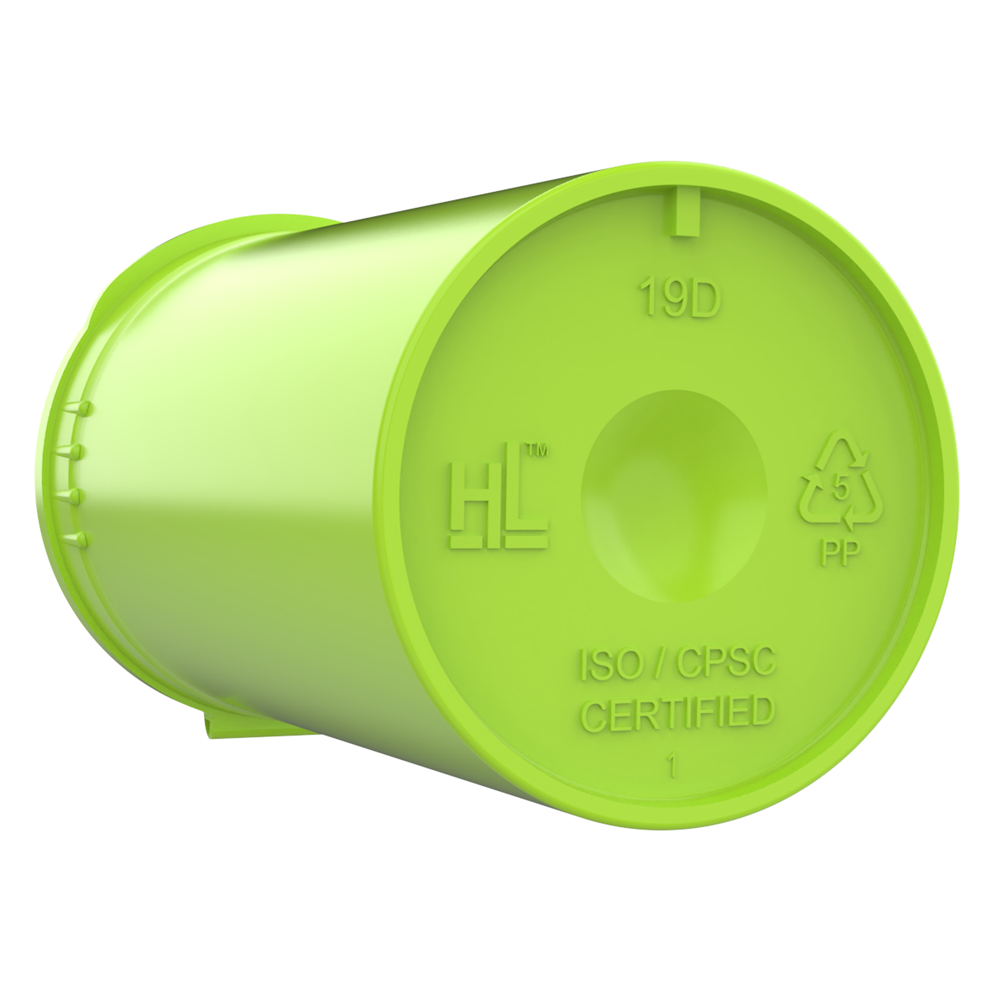 19 Dram Lime Green Highlighter Child Resistant Pop Top Bottles (225 qt