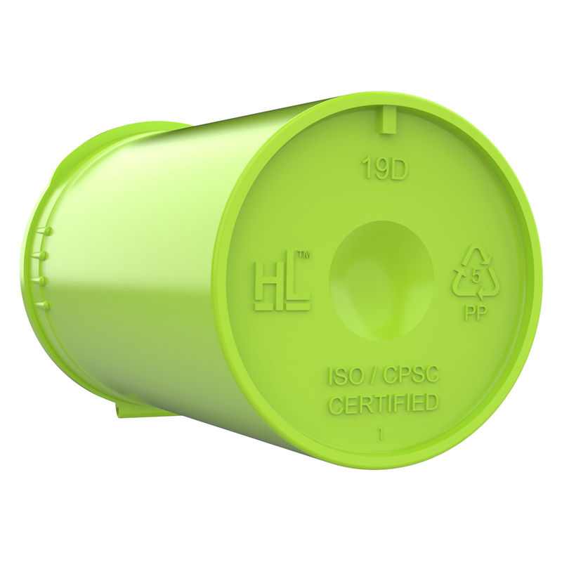 19 Dram Lime Green Highlighter Child Resistant Pop Top Bottles (225 qty.)