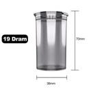 19 Dram Dragon Chewer Smoke Pop Top bottles containers vials diagram size template 1/8th ounce 3.5 gram eighth oz ounce poptop cheap translucent transparent