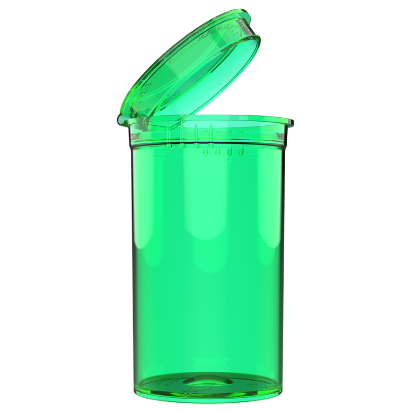 19 Dram Translucent Green Squeeze top can cannabis marijuana packaging containers jars bottles vials dragon chewer CPSC ISO ASTM certified compliance compliant bulk airtight translucent transparent