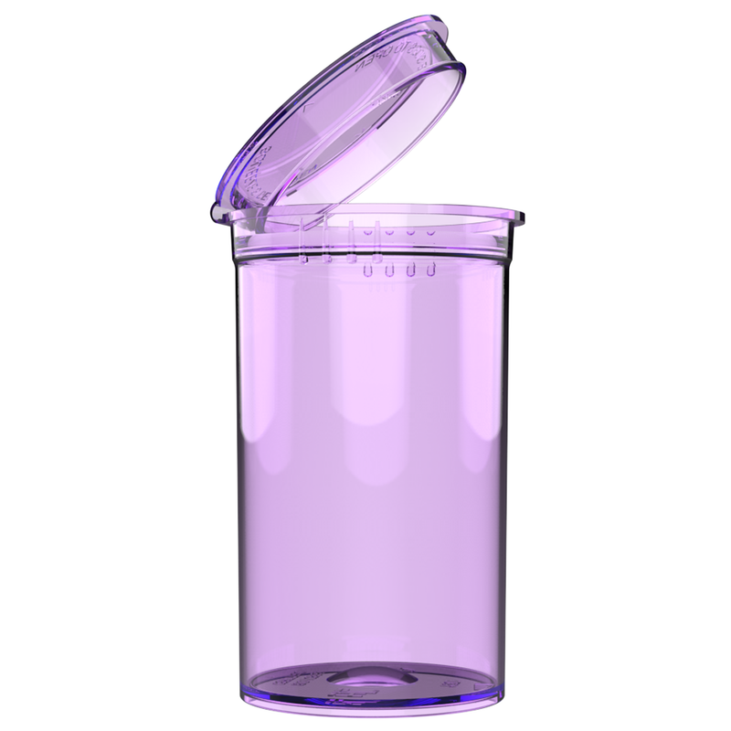 19 Dram Translucent Purple Squeeze top can cannabis marijuana packaging containers jars bottles vials dragon chewer CPSC ISO ASTM certified compliance compliant bulk airtight translucent transparent