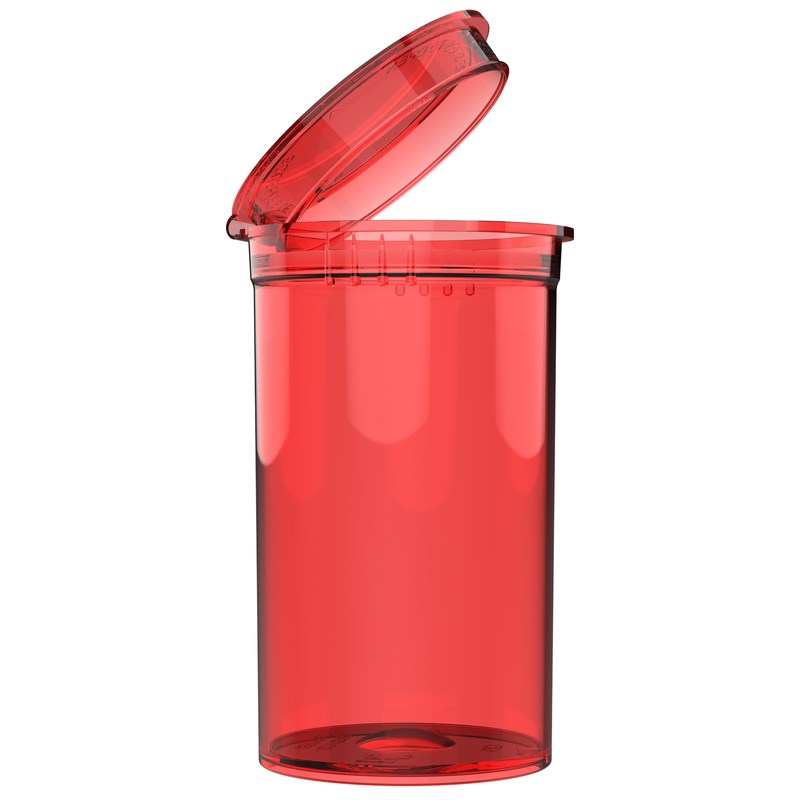 19 Dram Translucent Red Child Resistant Pop Top Bottles (225 qty.)