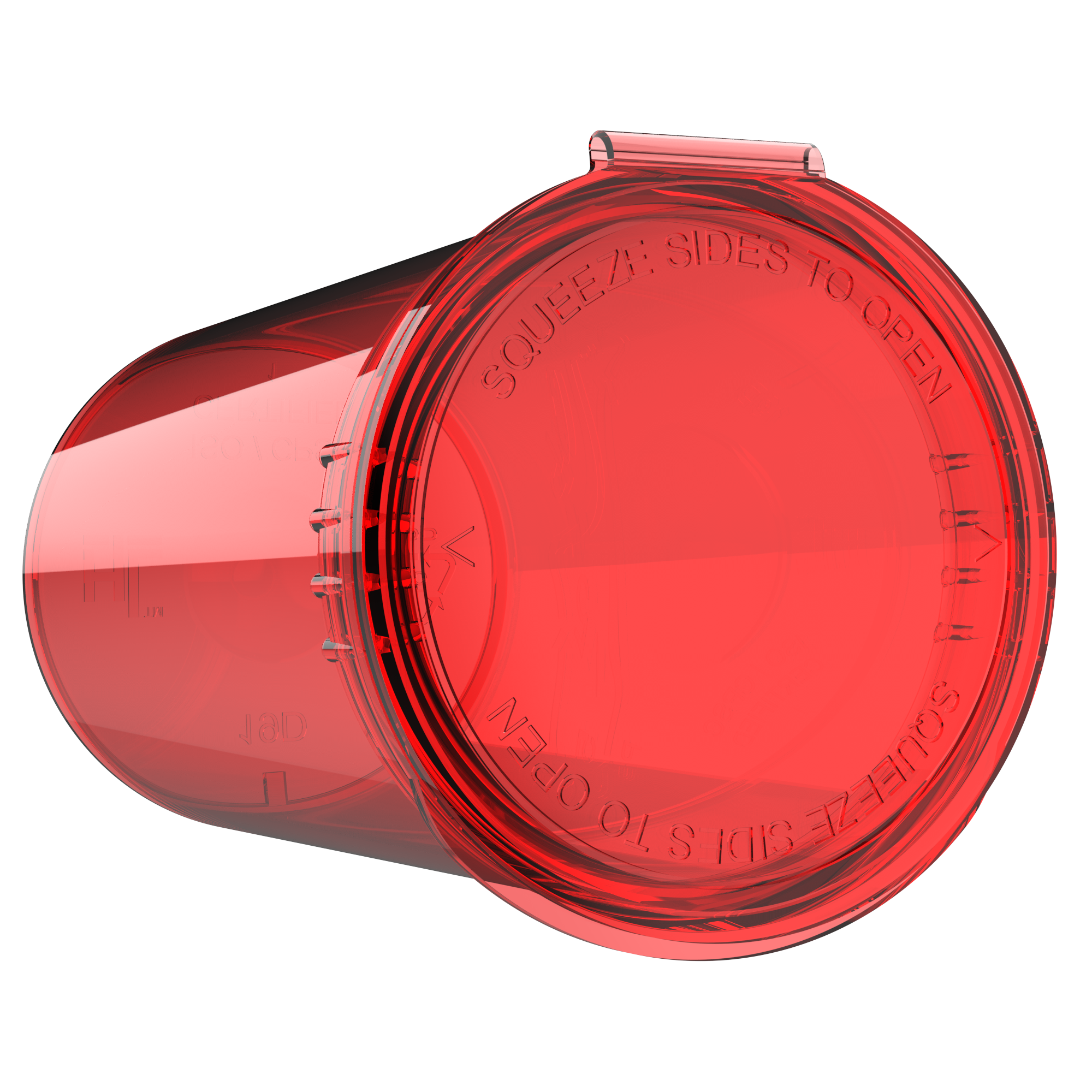 19 Dram Translucent Red Child Resistant Pop Top Bottles (225 qty.) - Dragon Chewer