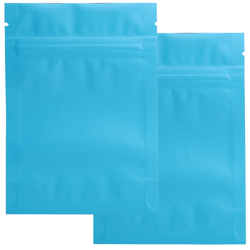 1/8 Ounce Matte Blue & Matte Blue Mylar Bags - (50 qty.)
