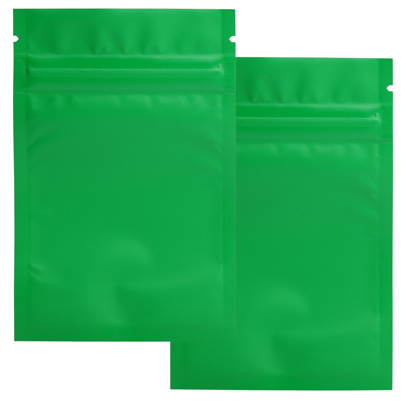 1 Gram Matte Green & Matte Green Mylar Bags - (50 qty.)
