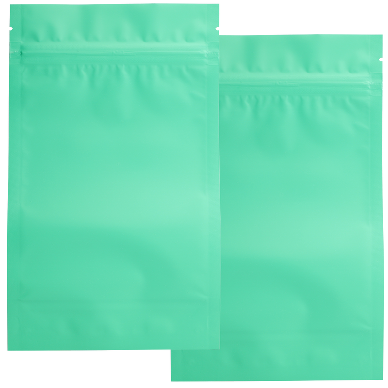 1/2 Ounce Matte Mint Green & Matte Mint Green Mylar Bags - (50 qty.)