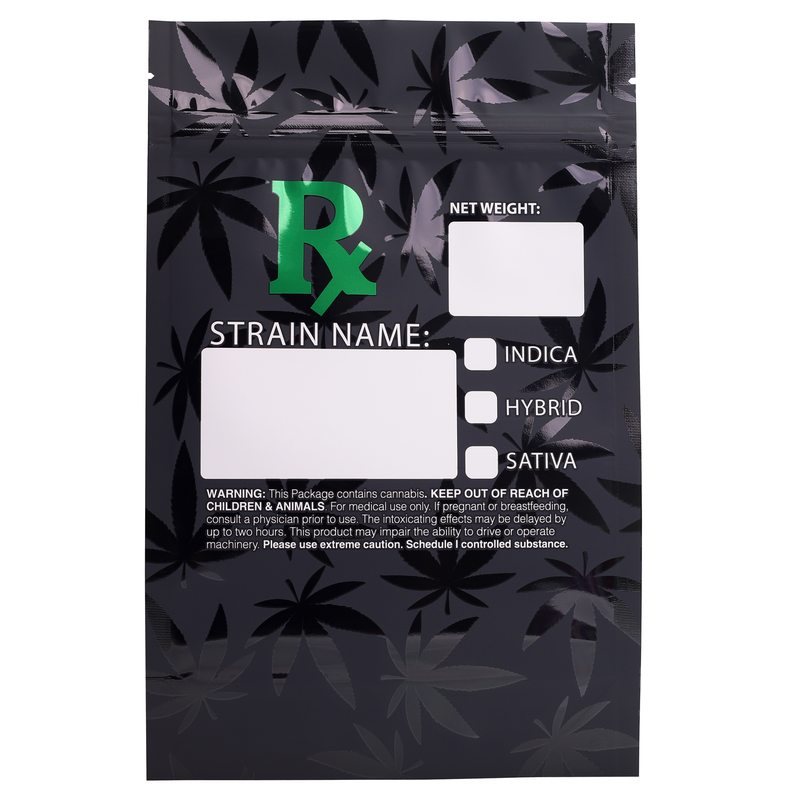 1/2 Ounce Green Rx Generic Designer Custom Printed Mylar Bags (1,000 qty.)