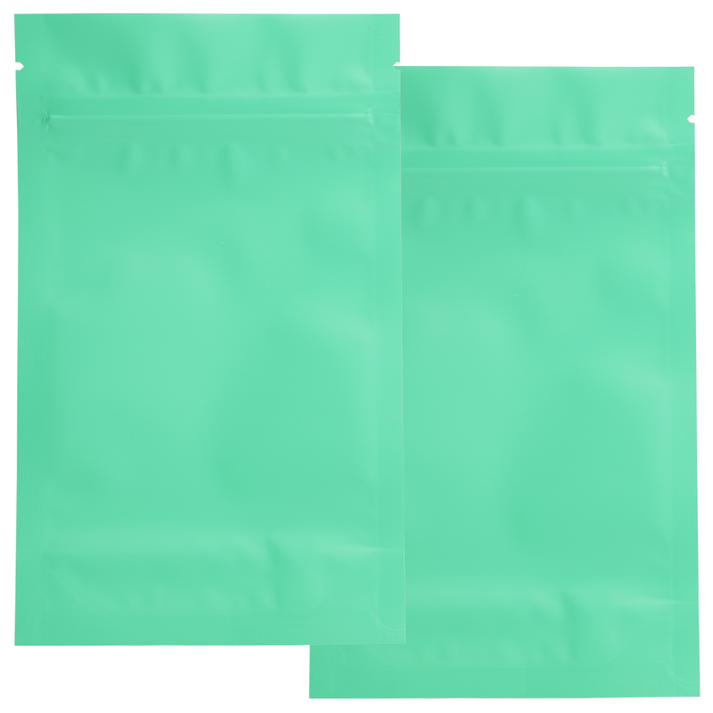 1/4 Ounce Matte Mint Green & Matte Mint Green Mylar Bags - (50 qty.)