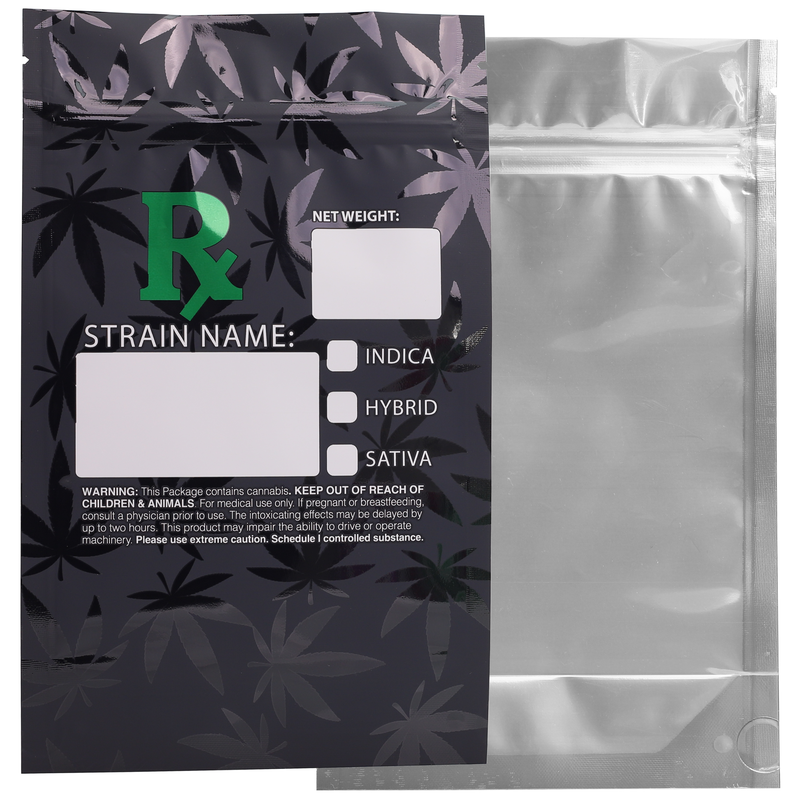 1/4th Ounce Green Rx Generic Designer Custom Printed Mylar Bags (100 qty.)
