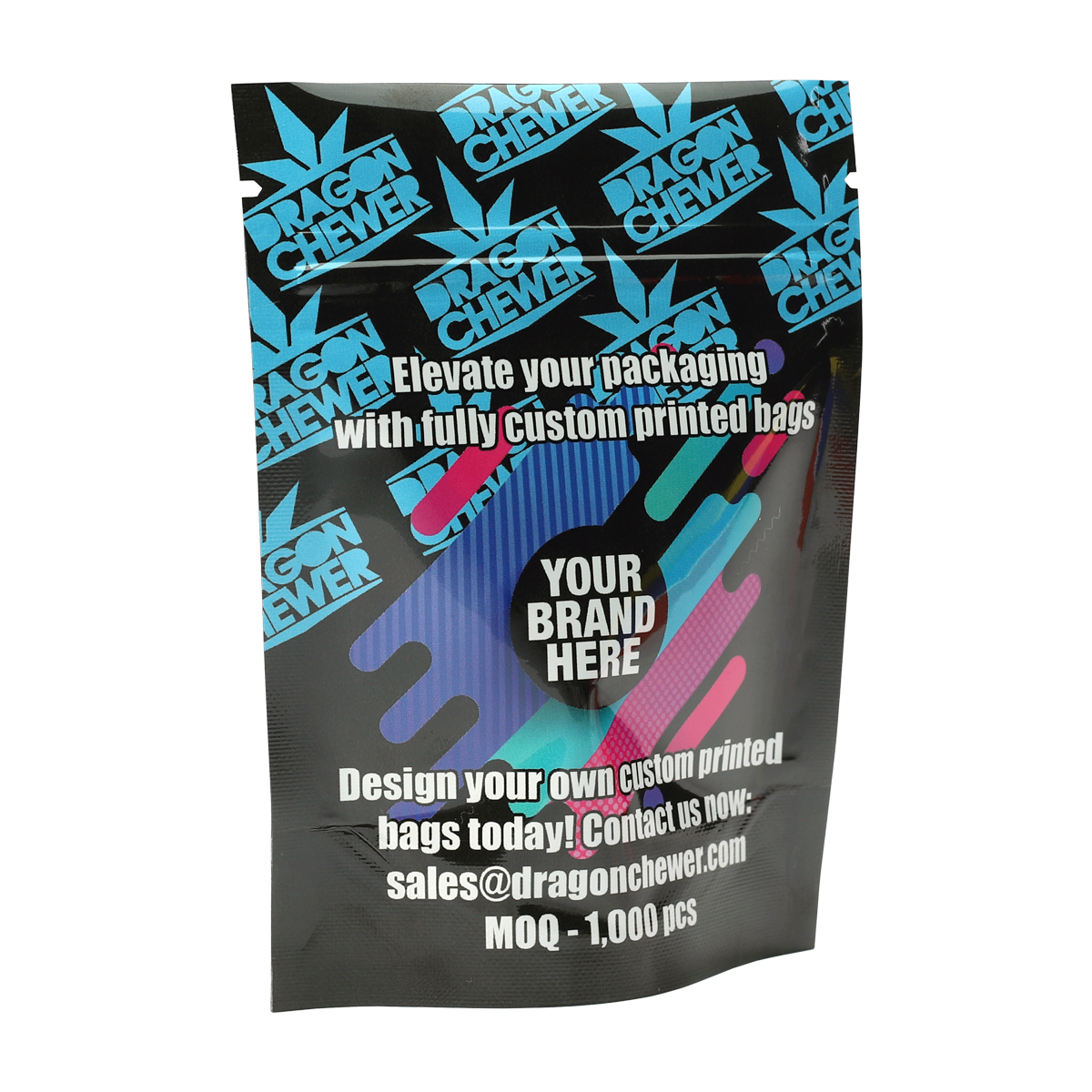 1/4th Ounce Custom Printed CR Child Resistant Mylar Barrier Bags - Dragon Chewer