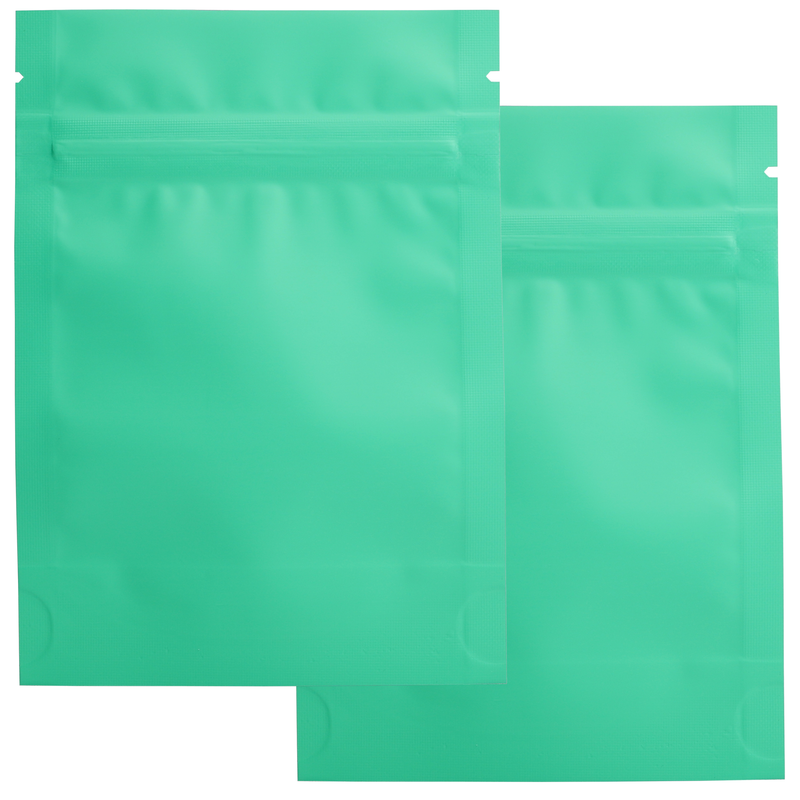 1/8 Ounce Matte Mint Green & Matte Mint Green Mylar Bags - (1000 qty.)