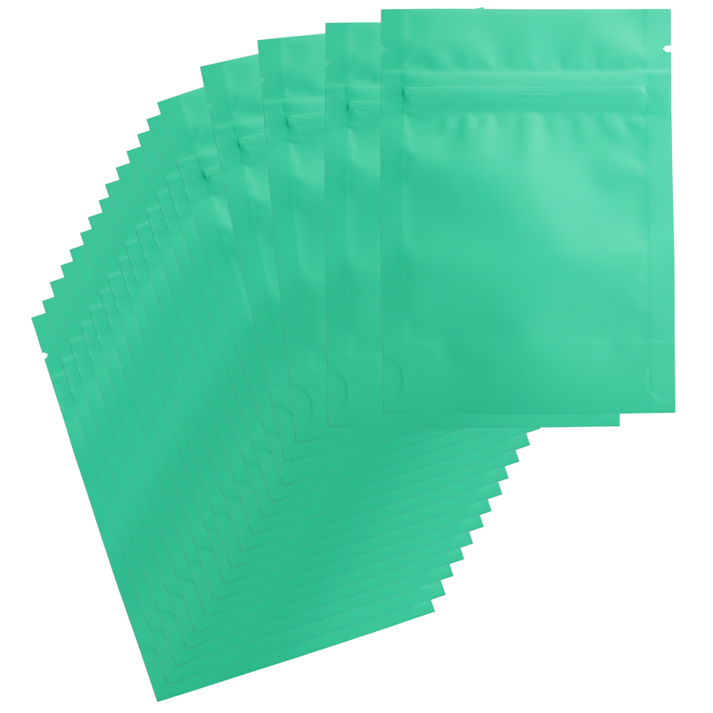 1/8 Ounce Matte Mint Green & Matte Mint Green Mylar Bags - (1000 qty.)