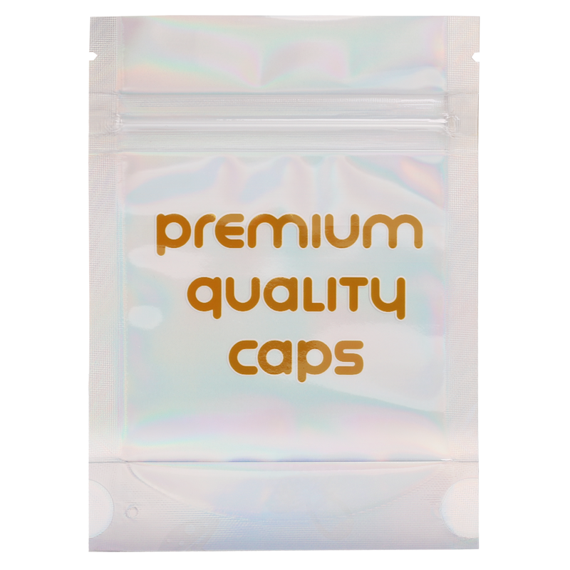 1/8th 3.5g 8th Holographic Burnt Copper Designer Mushroom Custom Printed Mylar Bags (100 qty.)