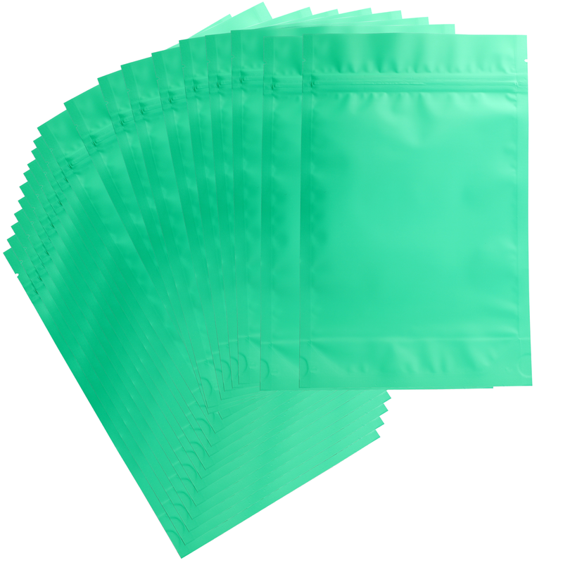 1 Ounce Matte Mint Green & Matte Mint Green Mylar Bags - (50 qty.)