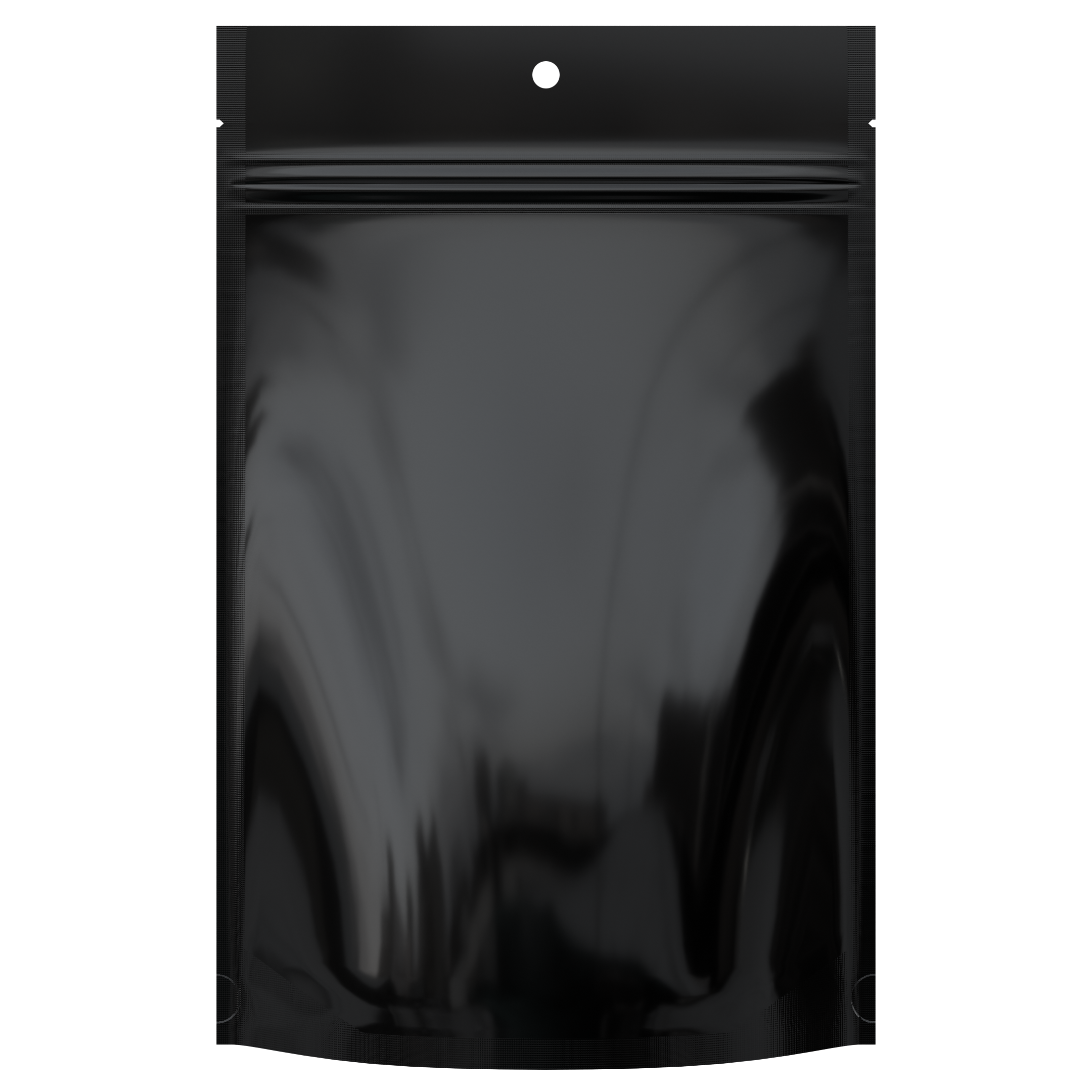Gloss Black Opaque Hang Hole Dragon Chewer 28g ounce smell proof mylar bags by HIGHLOCK. Best thick wholesale bulk dispensary custom child resistant packaging 420 barrier bags tamper evident resealable large food storage baggies