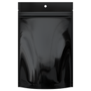 Gloss Black Opaque Hang Hole Dragon Chewer 28g ounce smell proof mylar bags by HIGHLOCK. Best thick wholesale bulk dispensary custom child resistant packaging 420 barrier bags tamper evident resealable large food storage heat sealable