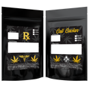 Gloss Black Opaque Foil Metal Dragon Chewer 28g ounce smell proof mylar bags. Custom designer labels stickers logo template print cheap. Best thick wholesale bulk dispensary custom child resistant packaging 420 barrier bags tamper evident resealable large food storage 6x9x2 Cali Caviar Rx Generic CA no low moq