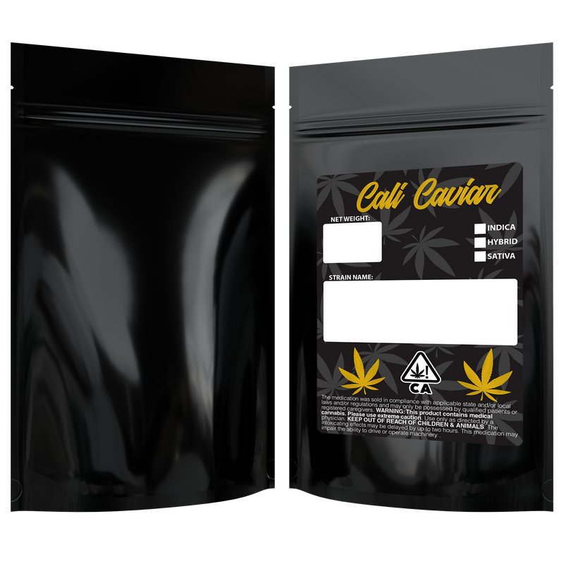 Gloss Black Opaque Foil Metal Dragon Chewer 28g ounce smell proof mylar bags. Custom designer labels stickers logo template print cheap. Best thick wholesale bulk dispensary custom child resistant packaging 420 barrier bags tamper evident resealable large food storage baggies 100 pack 6x9x2 Cali Caviar Rx Generic CA no low moq