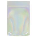 Gloss Holographic Vista Clear Dragon Chewer 28g ounce smell proof mylar bags by HIGHLOCK. Best thick wholesale bulk dispensary custom child resistant packaging 420 barrier bags tamper evident resealable large food storage heat sealable tear notches