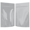 Gloss White Opaque Dragon Chewer 28g ounce smell proof mylar bags by HIGHLOCK. Best thick wholesale bulk dispensary custom child resistant packaging 420 barrier bags tamper evident resealable large food storage 50 pack 6x9x2