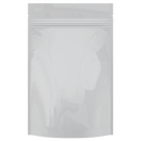 Gloss White Opaque Dragon Chewer 28g ounce smell proof mylar bags by HIGHLOCK. Best thick wholesale bulk dispensary custom child resistant packaging 420 barrier bags tamper evident resealable large food storage baggies 50 pack 6x9x2