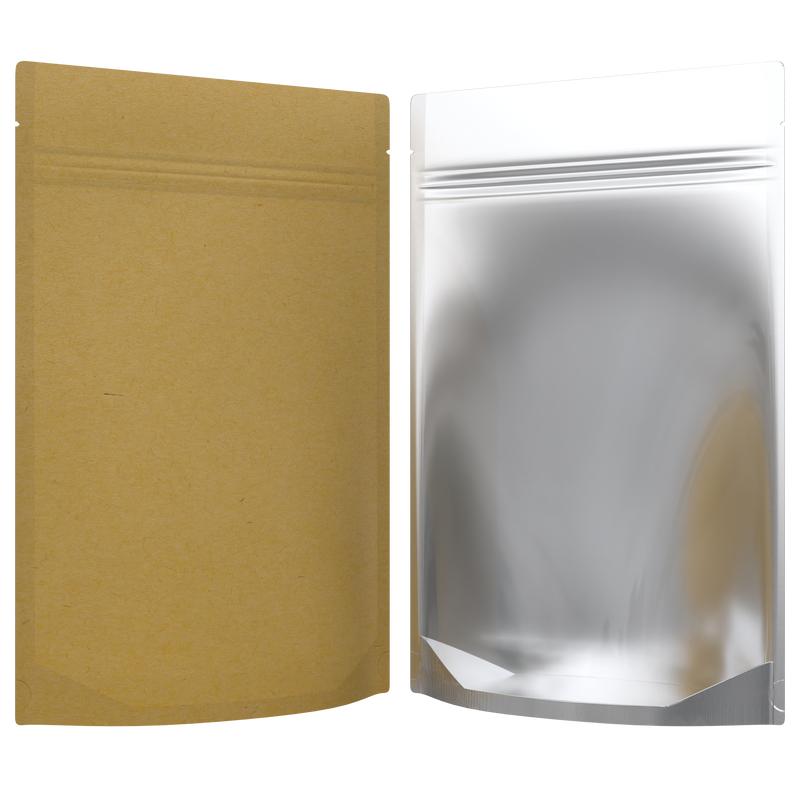Kraft Foil Metal Vista Clear Translucent Transparent Dragon Chewer 28g ounce smell proof mylar bags by HIGHLOCK. Best thick wholesale bulk dispensary custom child resistant packaging 420 barrier bags tamper evident resealable large food storage 50 pack 6x9x2