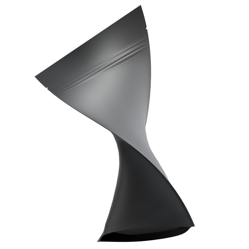 Matte Black Opaque Foil Metal Dragon Chewer 28g ounce smell proof mylar bags by HIGHLOCK. Best thick wholesale bulk dispensary custom child resistant packaging 420 barrier bags tamper evident resealable large food storage near me nearby 50 pack 6x9x2