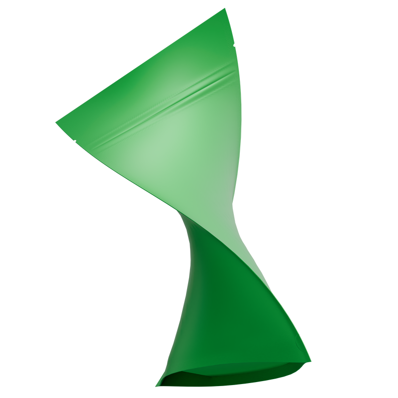 Matte Green Opaque Foil Metal Dragon Chewer 28g ounce smell proof mylar bags by HIGHLOCK. Best thick wholesale bulk dispensary custom child resistant packaging 420 barrier bags tamper evident resealable large food storage near me nearby 50 pack 6x9x2