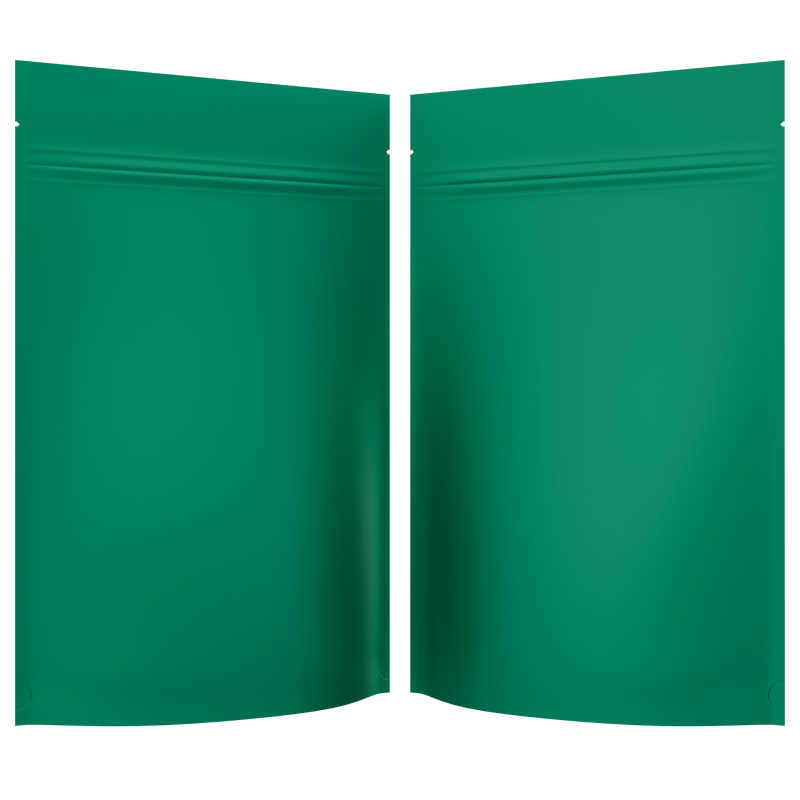 Matte Mint Green Opaque Dragon Chewer 28g ounce smell proof mylar bags by HIGHLOCK. Best thick wholesale bulk dispensary custom child resistant packaging 420 barrier bags tamper evident resealable large food storage near me nearby 6 x 9 x 2