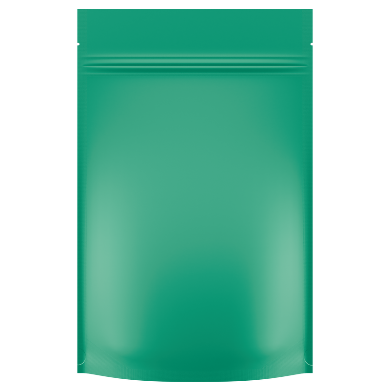 Matte Mint Green Opaque Dragon Chewer 28g ounce smell proof mylar bags by HIGHLOCK. Best thick wholesale bulk dispensary custom child resistant packaging 420 barrier bags tamper evident resealable large food storage baggies 6 x 9 x 2