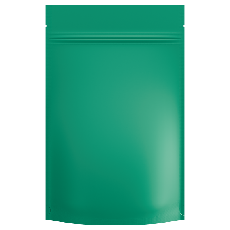 Matte Mint Green Opaque Dragon Chewer 28g ounce smell proof mylar bags by HIGHLOCK. Best thick wholesale bulk dispensary custom child resistant packaging 420 barrier bags tamper evident resealable large food storage heat sealable 6 x 9 x 2