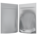 Matte White Foil Metal Vista Clear Translucent Transparent Dragon Chewer 28g ounce smell proof mylar bags by HIGHLOCK. Best thick wholesale bulk dispensary custom child resistant packaging 420 barrier bags tamper evident resealable large food storage 50 pack 6x9x2