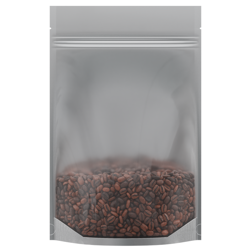 Matte White Foil Metal Vista Clear Translucent Transparent Dragon Chewer 28g ounce smell proof mylar bags by HIGHLOCK. Best thick wholesale bulk dispensary custom child resistant packaging 420 barrier bags tamper evident resealable large food storage baggies 50 pack 6x9x2