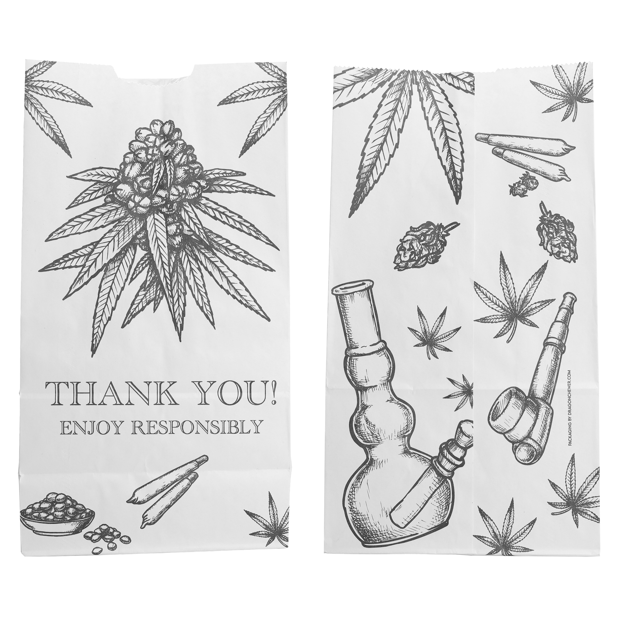 Pharmacy Style Prescription Exit Bags - Extra Large Kraft #25 (50 qty.) - Dragon Chewer