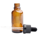 30ML Amber Glass Dropper Bottles - Child Resistant Black Cap (330 qty.)