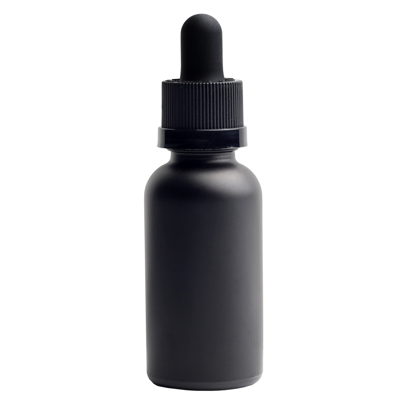 30ML Black Glass Dropper Bottles - Child Resistant Black Cap (200 qty.)