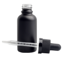 30ML Black Glass Dropper Bottles - Child Resistant Black Cap (200 qty.)