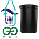 30 Dram Black Recycled Ocean Plastic PCR Child Resistant Pop Top Containers (160 qty.) - Dragon Chewer