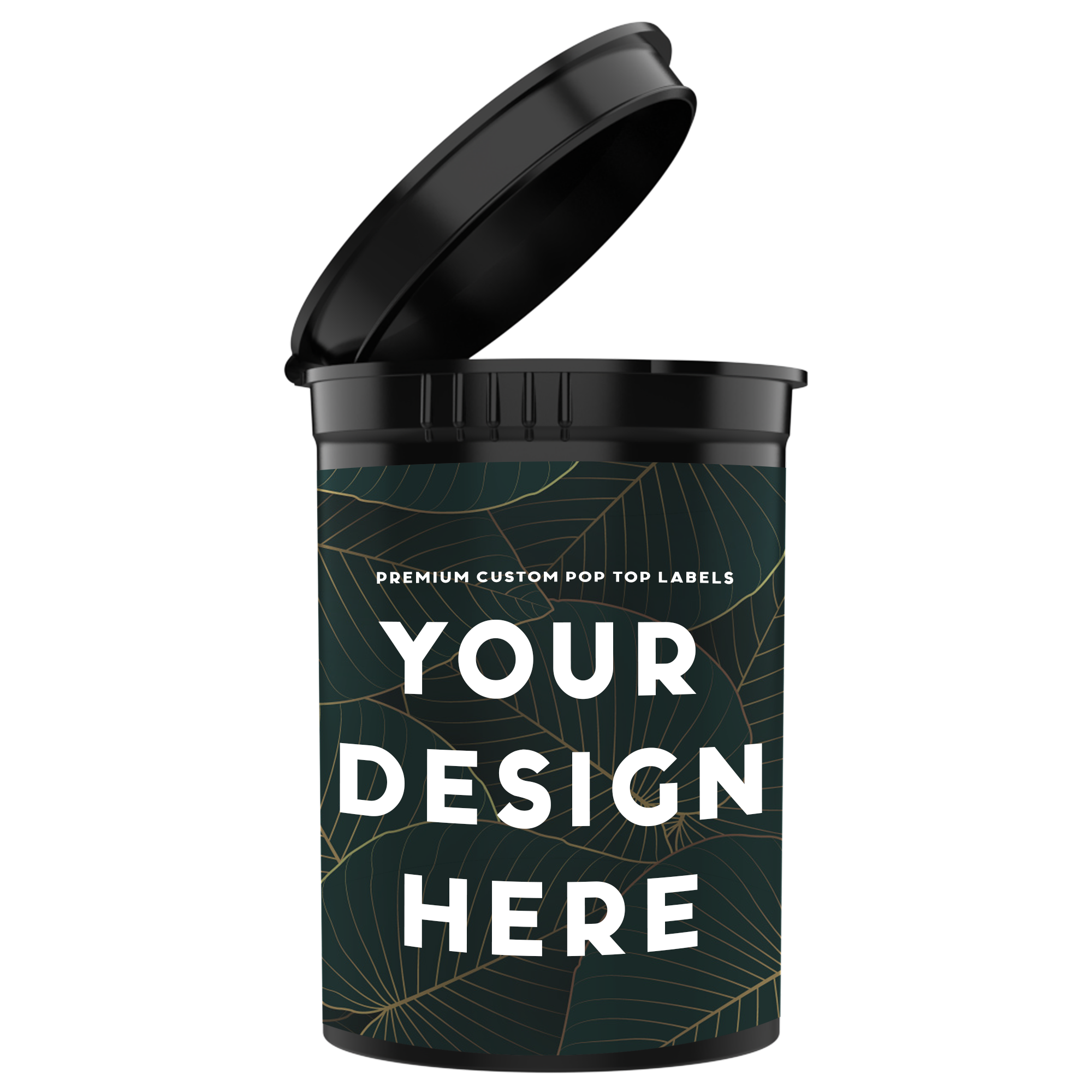 30 Dram Pop Top CR Container Premium Custom Labels (2,500 qty.) - USA MADE - Dragon Chewer