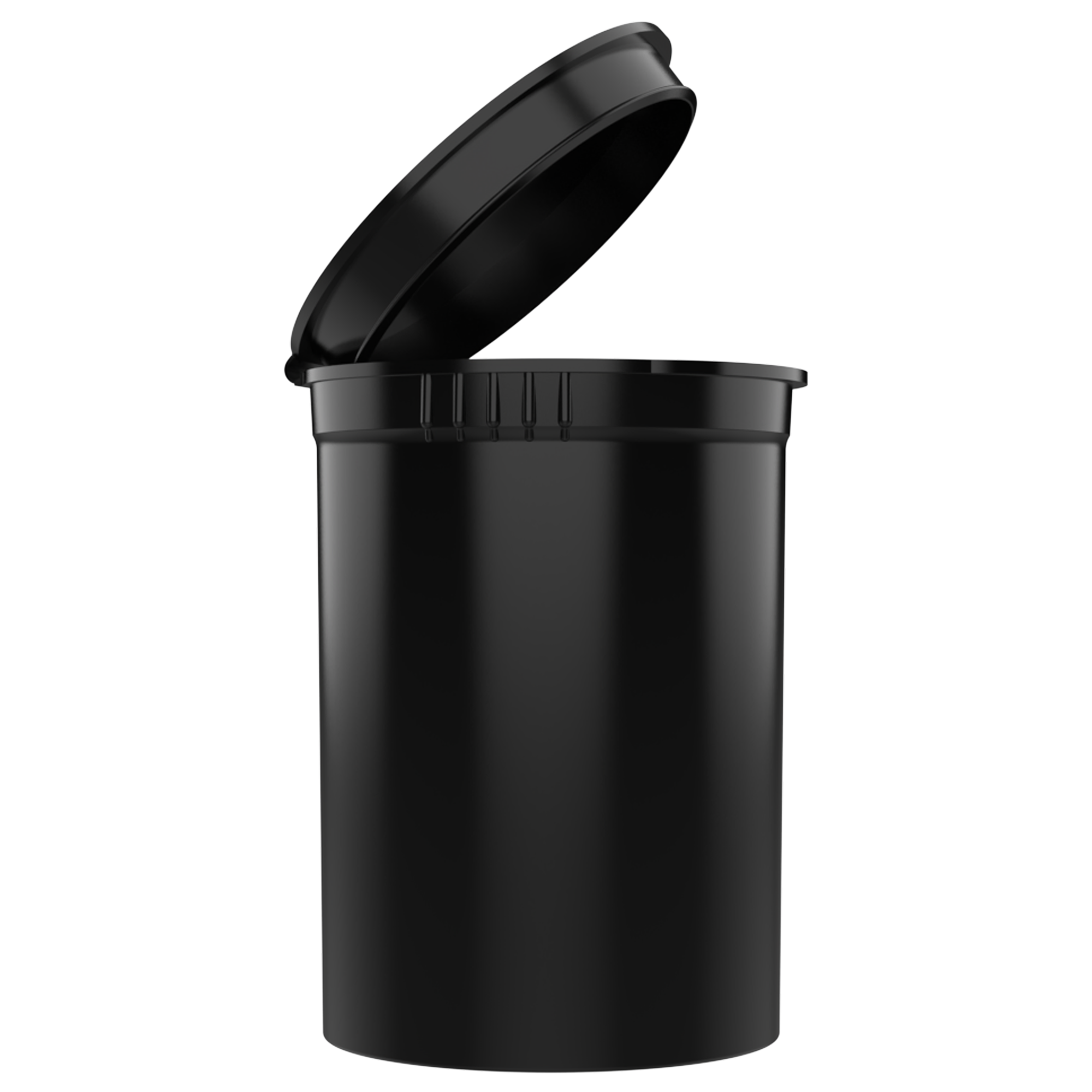 30 Dram Black Recycled Ocean Plastic PCR Child Resistant Pop Top Containers (160 qty.) - Dragon Chewer